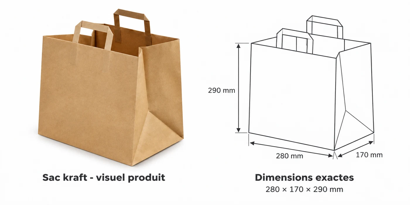 Sac en papier kraft et dimensions